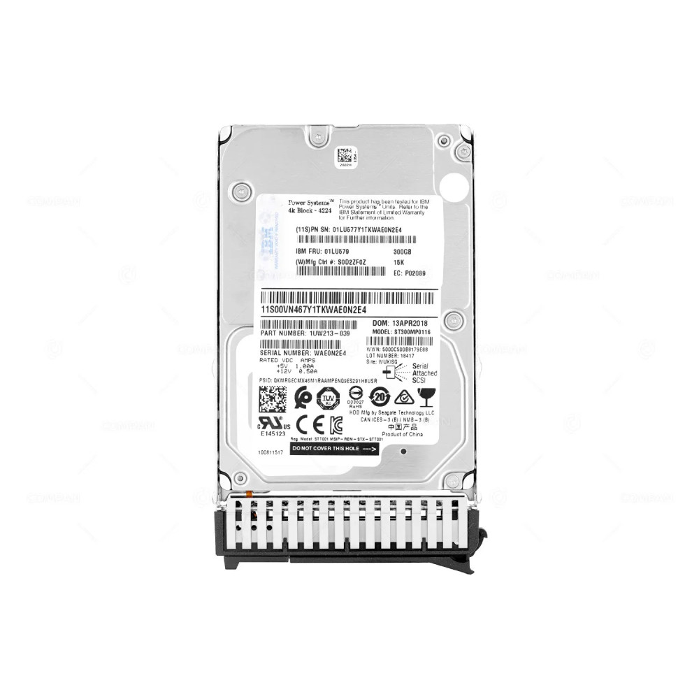 01LU579  IBM HDD 300GB 15K SAS 6G 2.5" SFF FOR IBM S924 PSERIES POWER 9